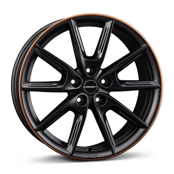 BORBET LX19 BLACK MATT RIM COPPER