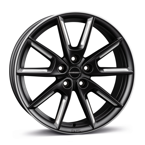 BORBET LX18 BLACK MATT SILVER SPOKE RIM BORBET LX18 BLACK MATT SILVER SPOKE RIM
